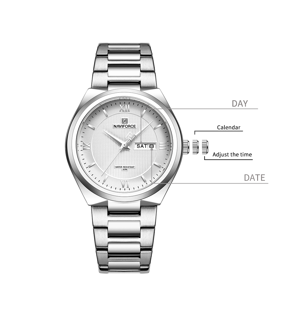 Picture of NAVIFORCE NF8030 Original Fashion Business Date Quartz Waterproof Military Stainless Steel Men’s Watch