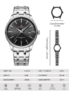 Picture of NAVIFORCE NF9230 Men’s Gentle Elegant Waterproof Commuter Quartz Calendar Watch