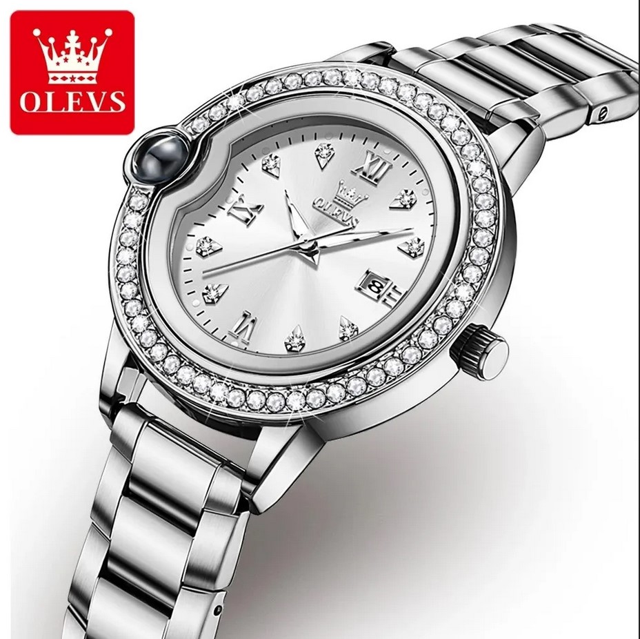 Picture of Olevs 5588L RoseGold Stainless Steel Analog Wrist Watch For Women - Silver