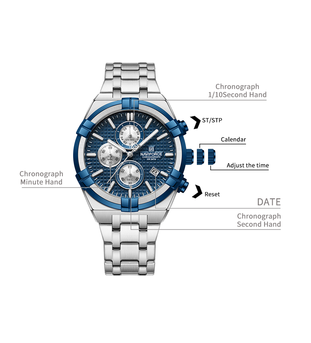 Picture of NAVIFORCE NF8042 Multi-function Chronograph Watch Fashion Waterproof Luxury Gift Luminous Men’s Watch
