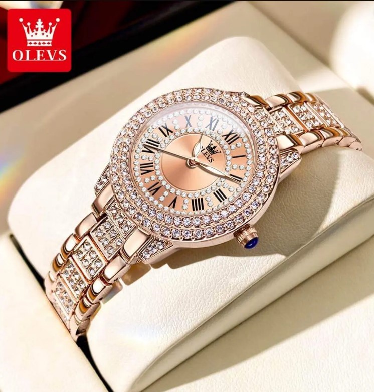 Picture of Olevs 9943 RoseGold Stainless Steel Analog Wrist Watch For Women - RoseGold