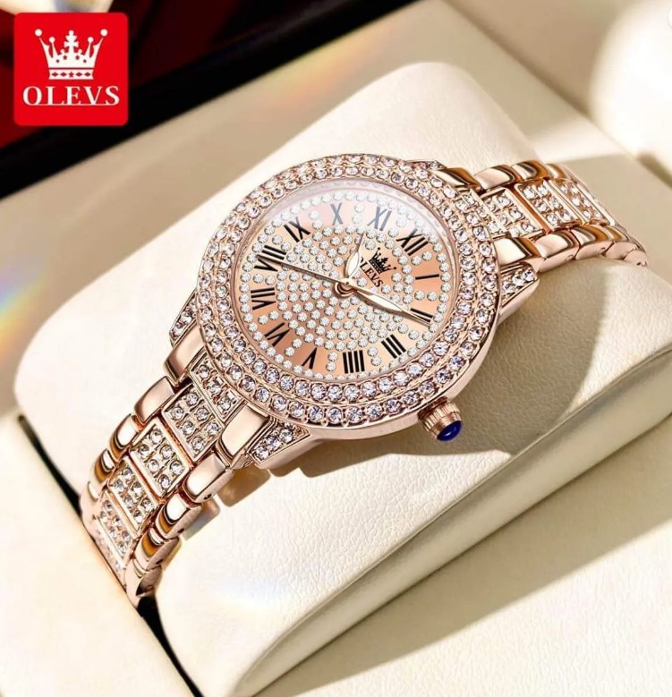 Picture of Olevs 9943 RoseGold Stainless Steel Analog Wrist Watch For Women - RoseGold.D