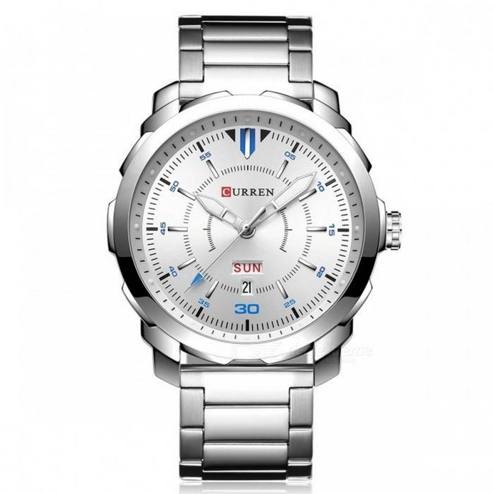Picture of CURREN C8266S Silver Stainless Steel Watch For Men - Silver & White