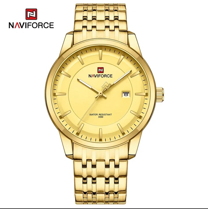 Picture of NAVIFORCE NF9228 Stainless Steel Waterproof Men’s Watch – Golden