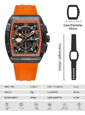 Picture of NAVIFORCE NF8052 Luminous Hollow Dial Barrel-shaped Sports Watch