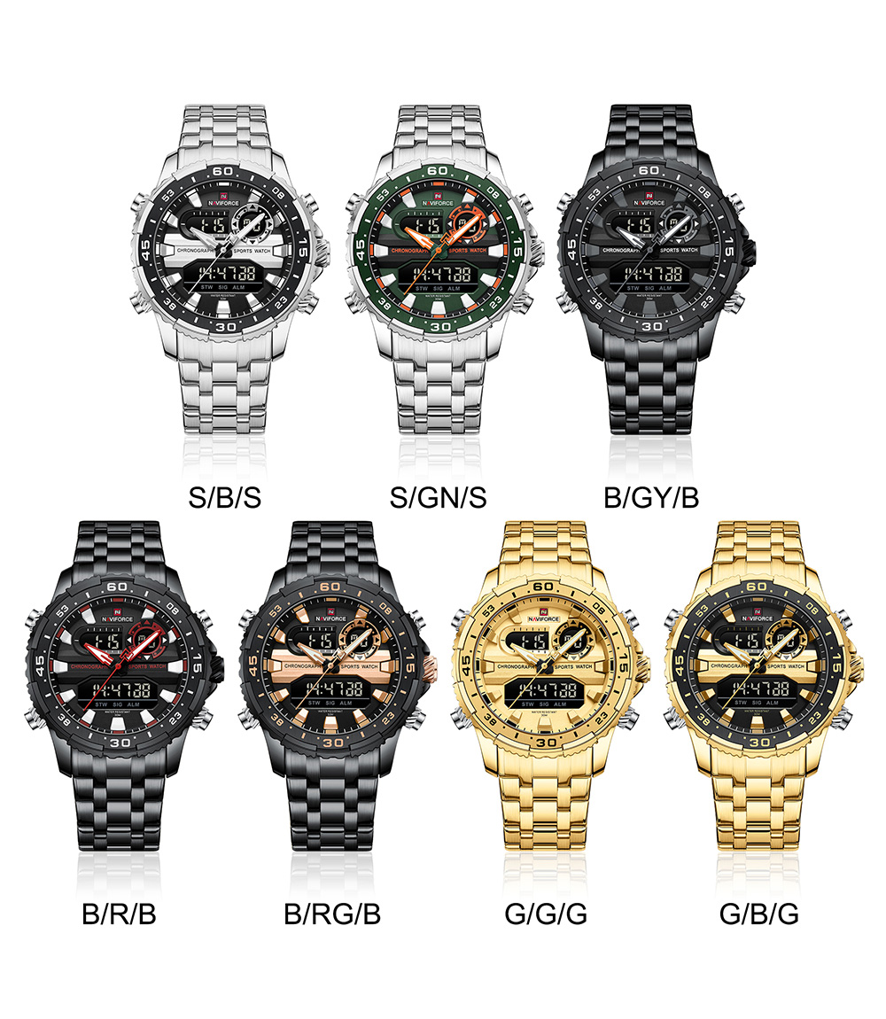 Picture of NAVIFORCE NF9234 Multi-Function Dual-Display Heavy Machinery Design Watch For Men