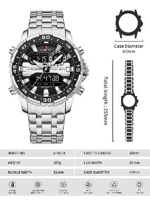 Picture of NAVIFORCE NF9234 Multi-Function Dual-Display Heavy Machinery Design Watch For Men