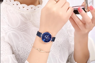 Picture of CURREN C9036F Stainless Steel Mesh Wristwatch For Women's – RoyalBlue & RoseGold