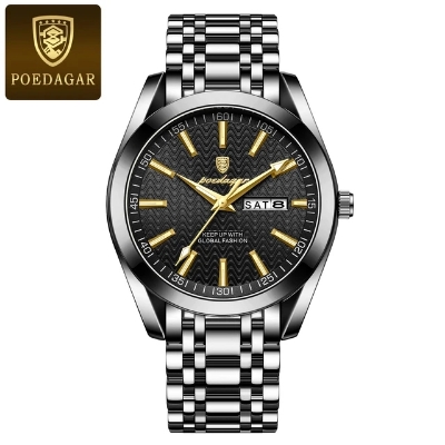 Picture of Poedagar PO962G Stainless Steel Analog Wrist Watch For Men