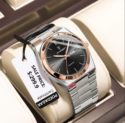 Picture of Poedagar PO930G Silver Stainless Steel Analog Wrist Watch For Men