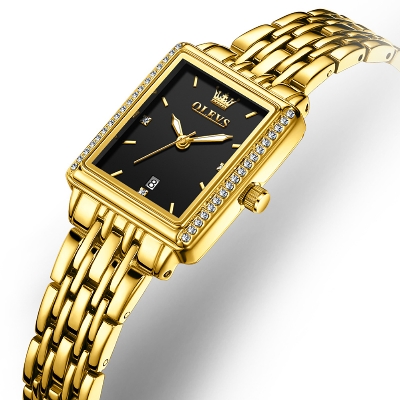 Picture of Olevs 9995F Golden Stainless Steel Analog Wrist Watch For Women