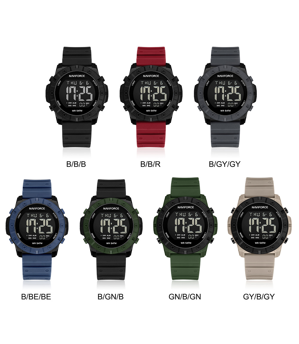Picture of NAVIFORCE NF7110 5ATM Waterproof Trendy Watch With Silicone Strap And LED Luminous Sports Design For Both Men And Women
