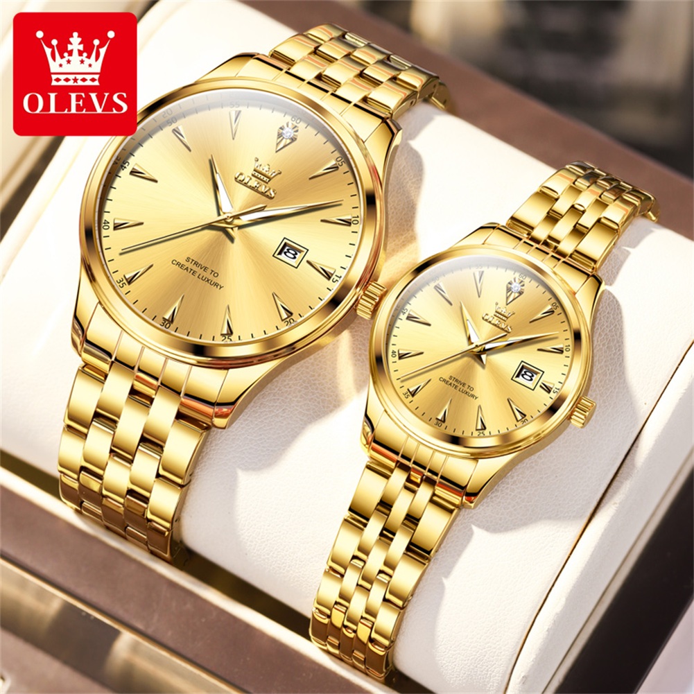 Picture of OLEVS 5598 Stainless Steel Analog Wrist Watch For Couple