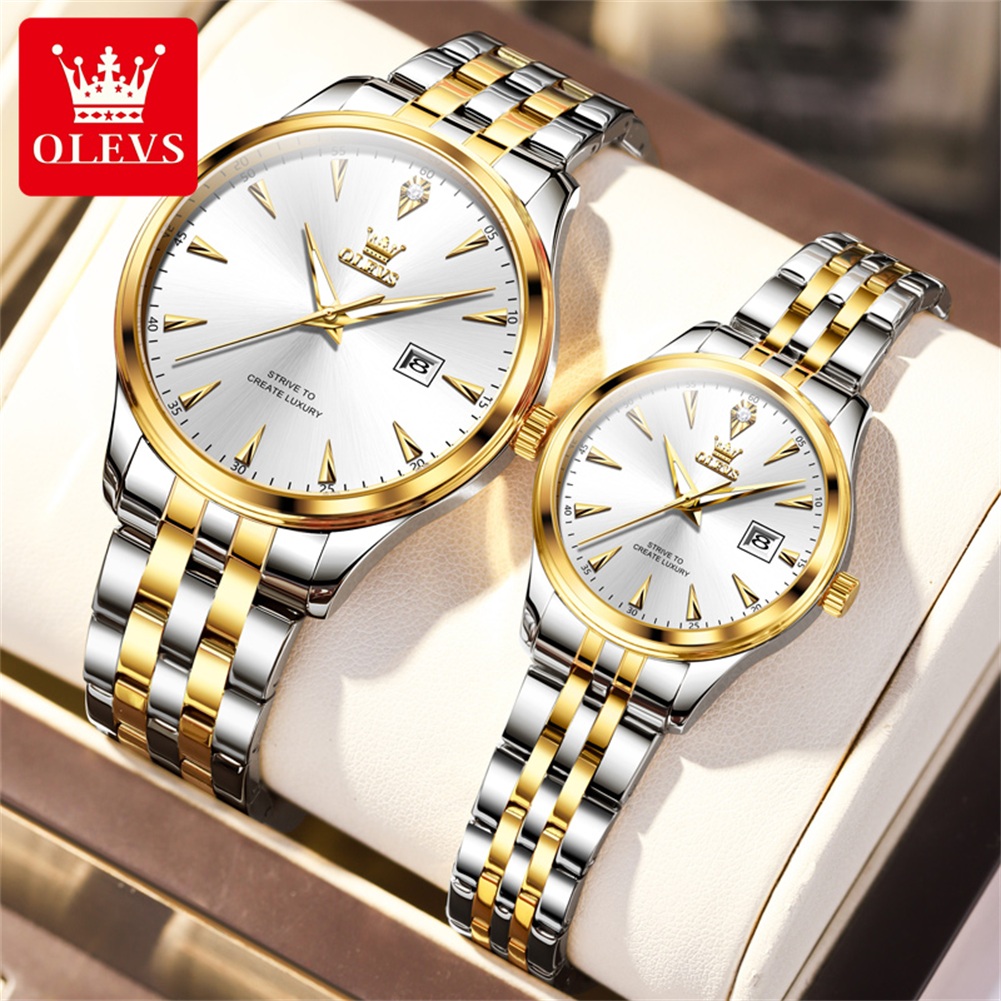 Picture of OLEVS 5598 Stainless Steel Analog Wrist Watch For Couple