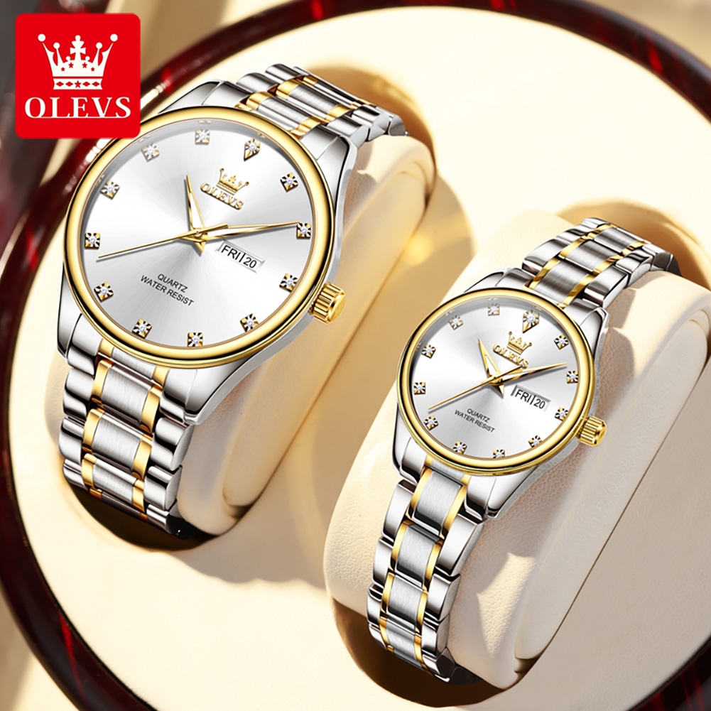Picture of OLEVS 3612C Stainless Steel Analog Wrist Watch For Couple