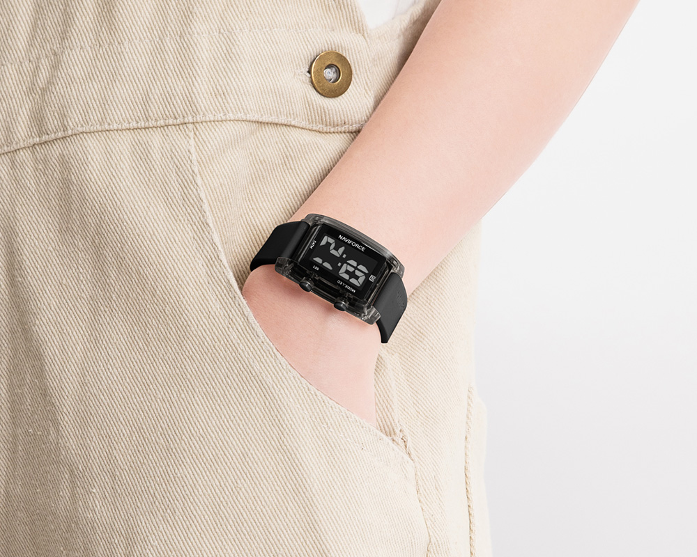 Picture of NAVIFORCE NF7118 5ATM Waterproof Fashionable Youth Kids Sports Digital Watch with LCD Date and Silicone Strap