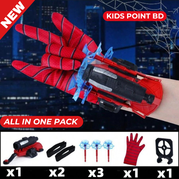 Picture of Spiderman Web Dart Blaster Toys Set - (Launcher, Glove, 3 Pieces Rubber Stick Toy for Kids)