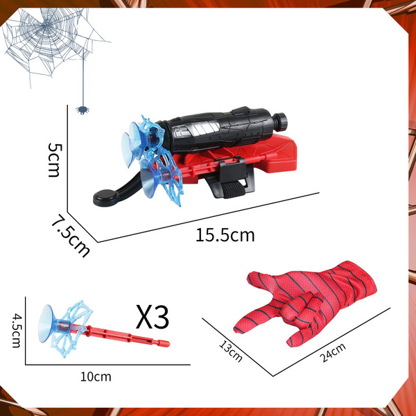 Picture of Spiderman Web Dart Blaster Toys Set - (Launcher, Glove, 3 Pieces Rubber Stick Toy for Kids)