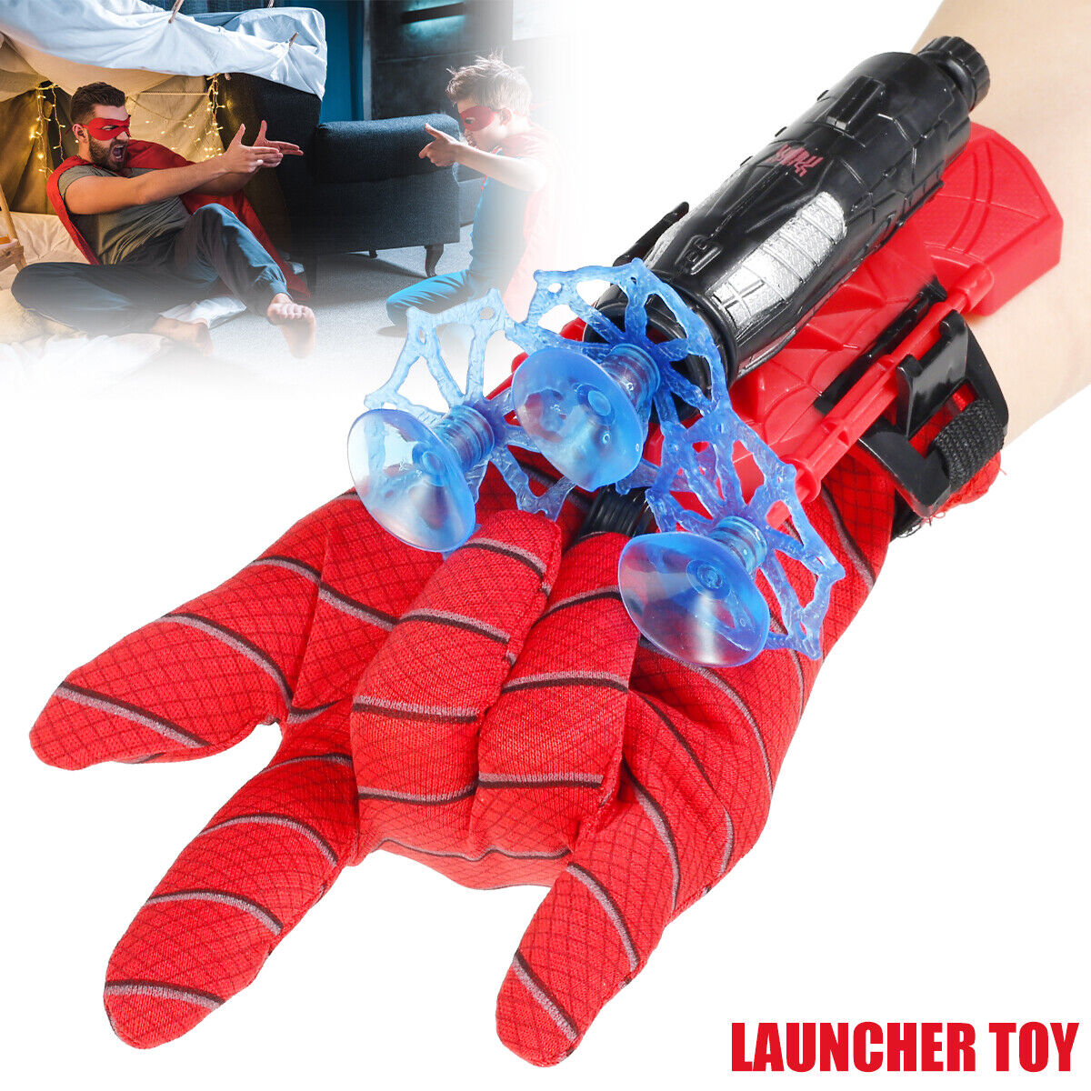 Picture of Spiderman Web Dart Blaster Toys Set - (Launcher, Glove, 3 Pieces Rubber Stick Toy for Kids)