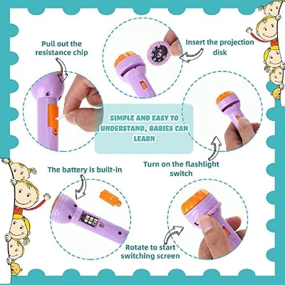 Picture of Projector Toy Kids Flashlight Torch Sleeping Story for Early Education