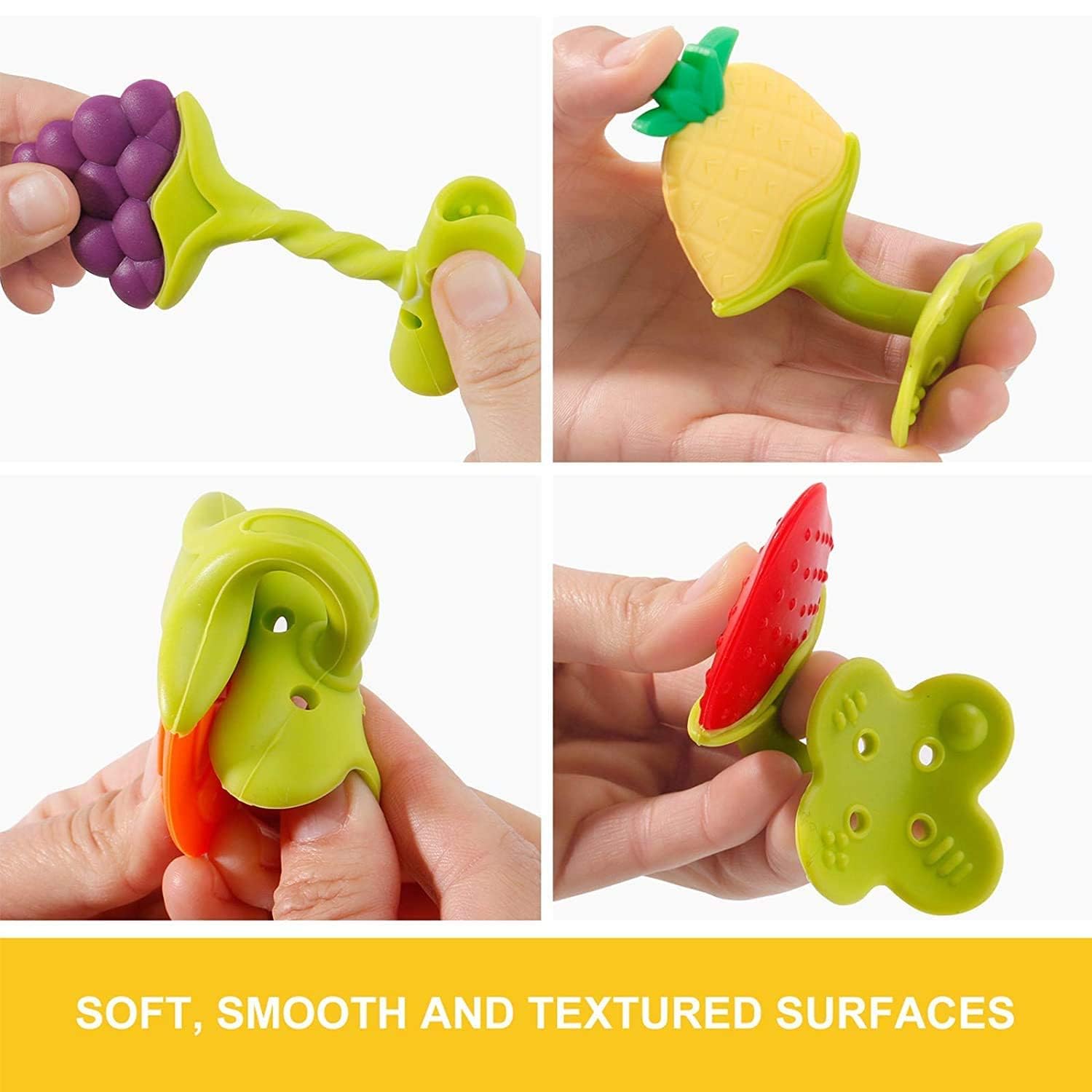 Picture of Fruit Shaped Silicone Baby Teether Non-toxic Safety Soft Teether for Baby Teething Relief Toddlers Baby Teething Toy Gift