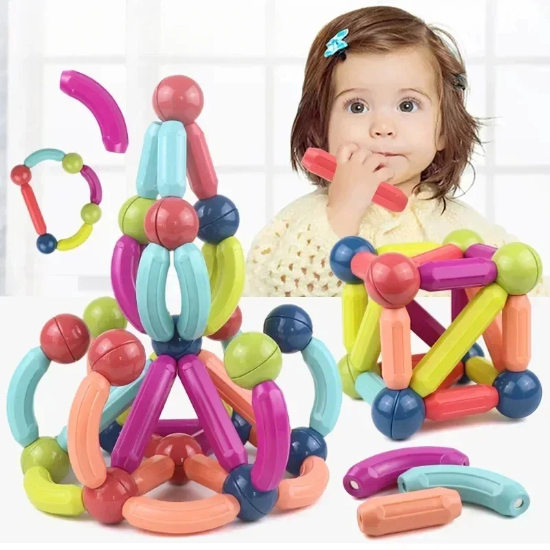 Picture of Premium Educational Toys for Kids (Colorful Pattern Shape Creating Toy for Smart Intelligent Creative Kids Baby Early Development Educational Toy - Best Baby Toys Gifts for Pre School Creativity Strong Magnetic Block Toys
