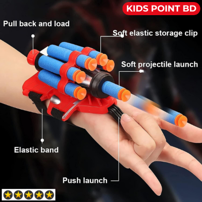Picture of Spiderman Toys for Boy (The Avengers Spiderman Launchers Toy With Glove Action Figure - 5 Web Darts, Plastic Cosplay Launcher Glove, Hero Movie Launcher, Wrist Toy Set, Funny Decoration, Educational Fun)