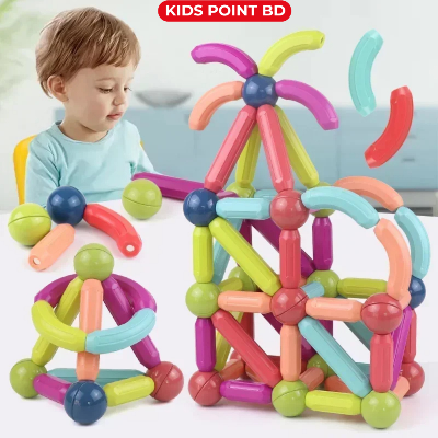 Picture of Strong Magnetic Stick Toys Set for Children's Brain Development and Educational STEM Toys (Kids Intellectual Development with Magnetic Building Blocks, Rods & Balls Construction Toy Set for Best Gifts) - Baby Toys for Early Education Stacking Blocks