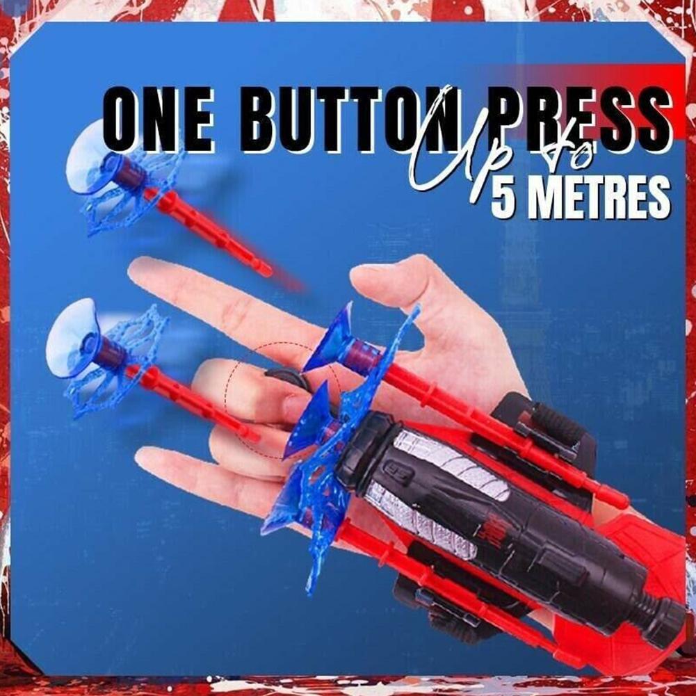 Picture of Spiderman Web Dart Blaster Toys Set for Kids - (Launcher, Glove, 3 Pieces Rubber Plastic Role Play Movie Hero Wrist Toy for Children)