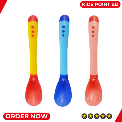 Picture of Baby Silicone Spoon BPA Free Non-toxic Newborn Training Long Handle Baby Spoon Soft Head Eating Spoon