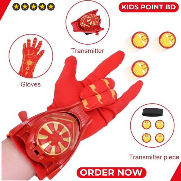 Picture of Avengers Iron Man Toys for Kids (4 Pcs Web Role Play Movie Hero Wrist  Plastic Toys & Marvel Action Super Hero Iron Man Launcher Gloves with 1 Pcs Wrist Belt Toys Set Special Birthday Gift for Boys and Girls)