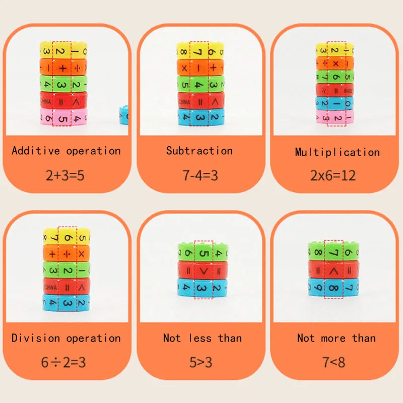 Picture of Kids Math Block Toys: Creative Educational Birthday Gift for Boys & Girls - Preschool Learning Counting & Math Skills STEM Tools
