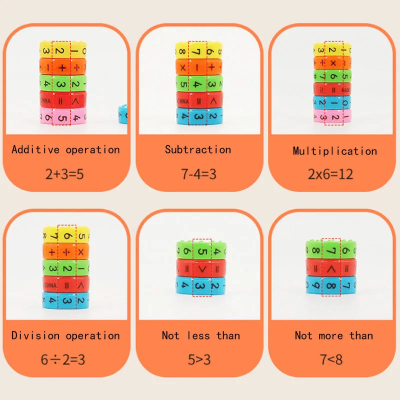 Picture of Kids Math Block Toys: Creative Educational Birthday Gift for Boys & Girls - Preschool Learning Counting & Math Skills STEM Tools