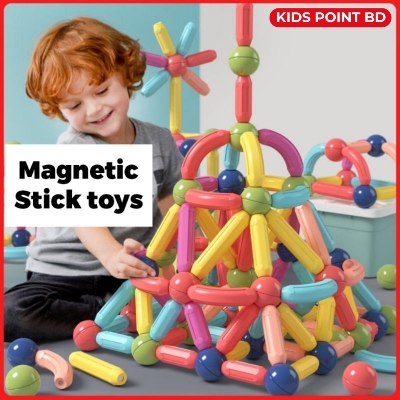 Picture of Magnetic Bar Blocks (16, 25, 36, 42, 64 Pieces), Educational Magnetic Building Blocks, STEM Stacking Construction Sticks Games Toys for Age 3+ Kids Toddlers Boys Girls