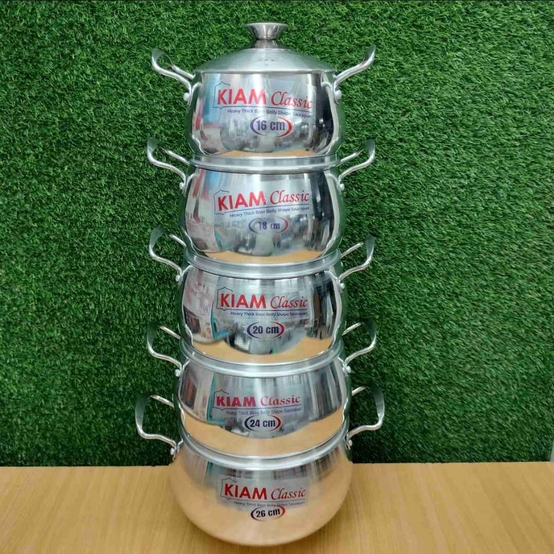 Picture of Kiam Heavy Thick Base Belly Shape Saucepan 10 in 1 set