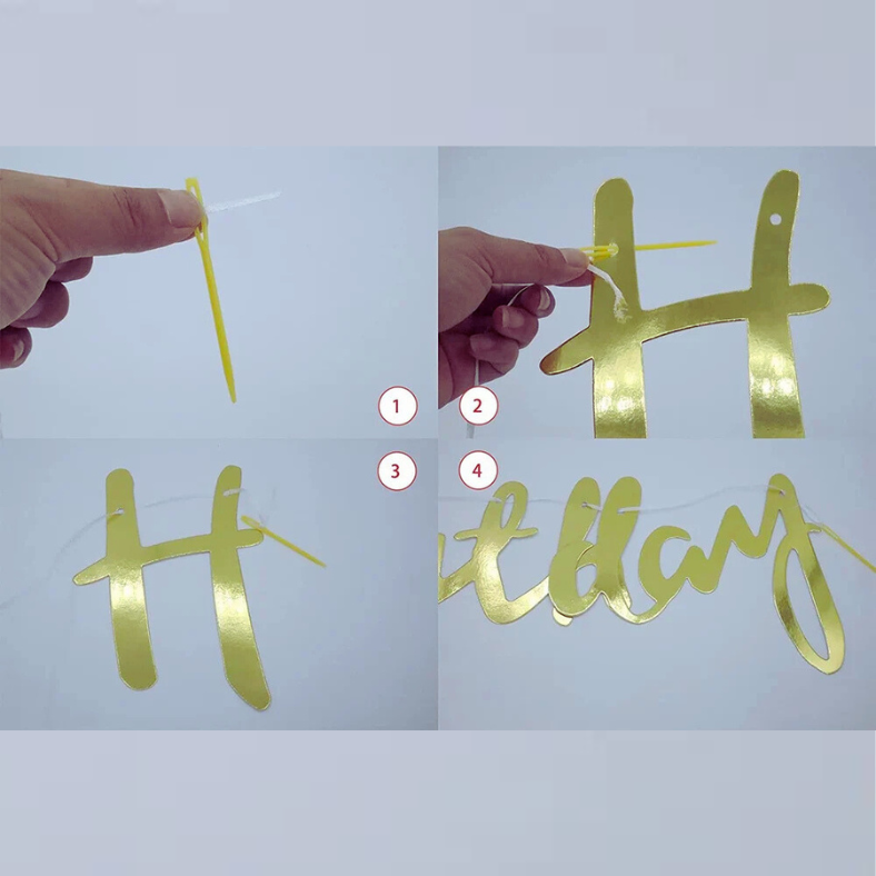 Happy Birthday Cursive Card Banner/Script/Italic Letter/Small Letter Banner for Birthday Decoration - (Pack of 1 Pcs)