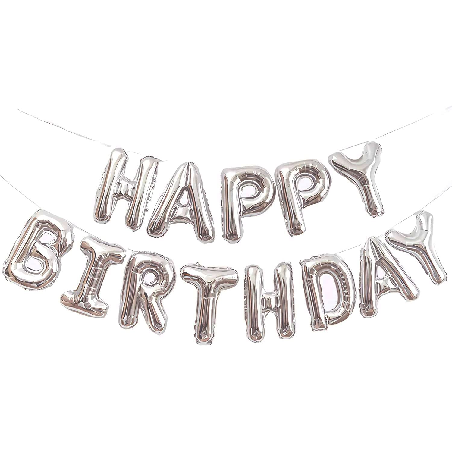 Colorful Happy Birthday Foil Banner Balloons in Multicolor, Black, Red, Golden, Silver, Blue, Pink & Rose Gold- (Pack of 1 Pcs)