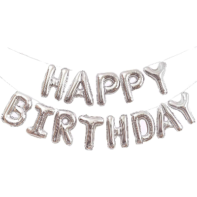 Colorful Happy Birthday Foil Banner Balloons in Multicolor, Black, Red, Golden, Silver, Blue, Pink & Rose Gold- (Pack of 1 Pcs)