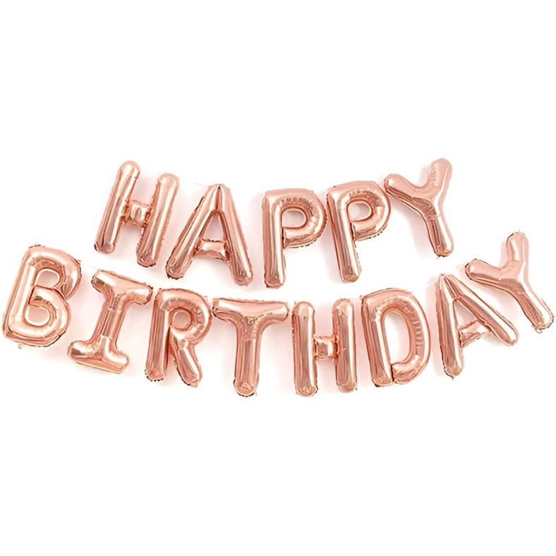 Colorful Happy Birthday Foil Banner Balloons in Multicolor, Black, Red, Golden, Silver, Blue, Pink & Rose Gold- (Pack of 1 Pcs)