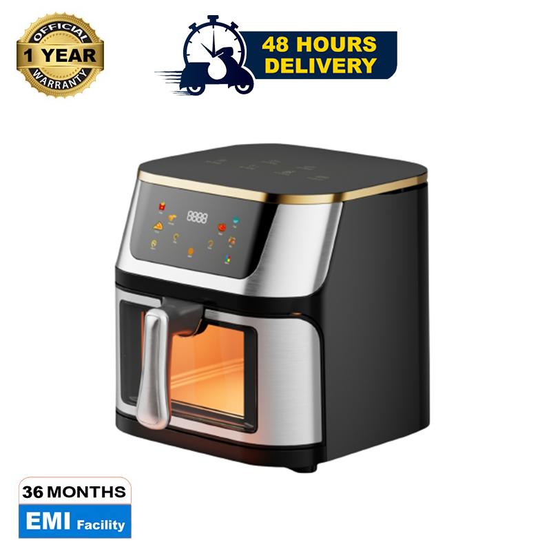 Picture of  Gazi Smiss 1300W 8 Litre Air Fryer (GA-AF-10) with Stainless Steel Surface and Automatic Shut Off Technology and Frying , Digital Touch Control and Timer  Customizable Temperature Settings