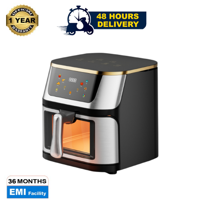 Picture of  Gazi Smiss 1300W 8 Litre Air Fryer (GA-AF-10) with Stainless Steel Surface and Automatic Shut Off Technology and Frying , Digital Touch Control and Timer  Customizable Temperature Settings