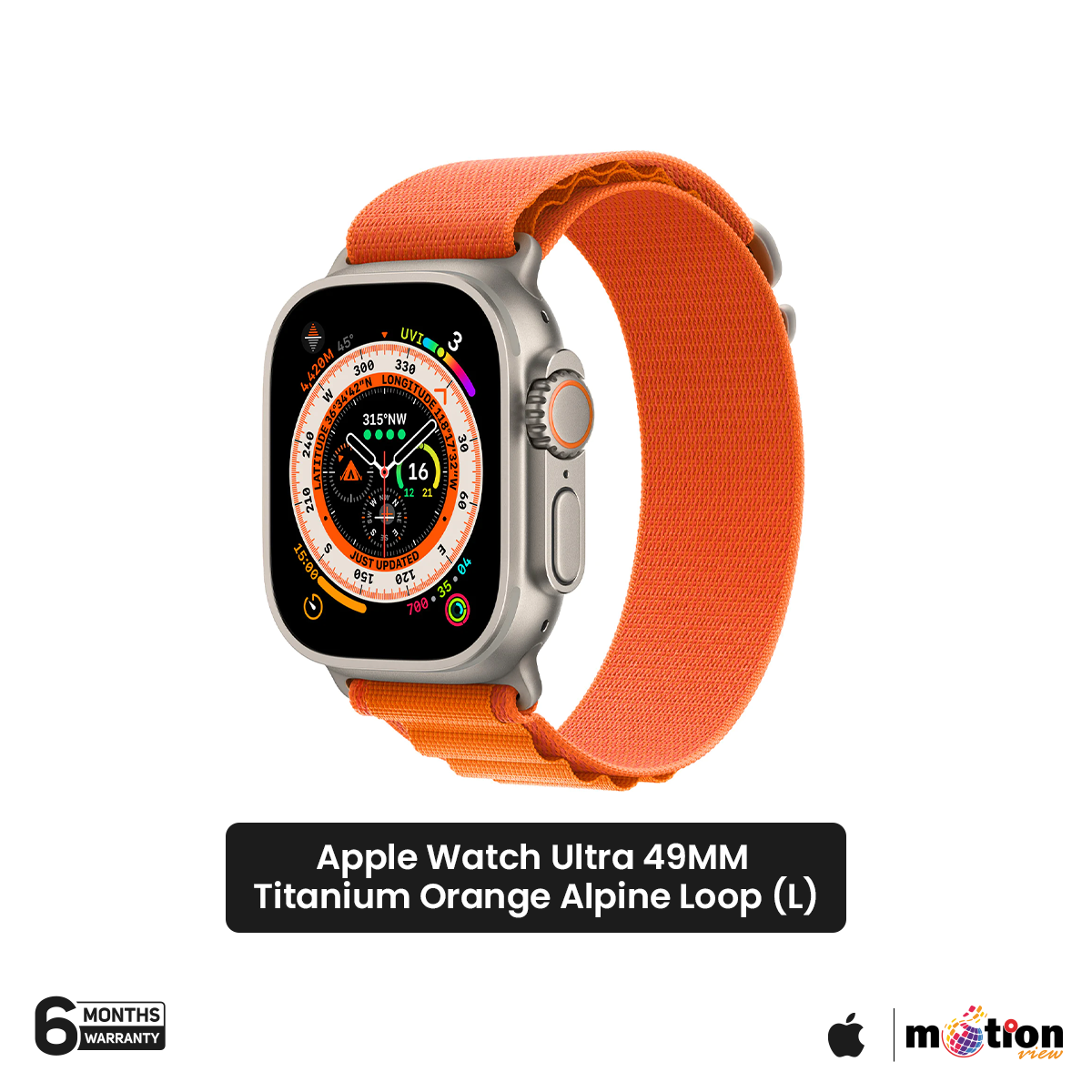 Picture of Apple Watch Ultra [GPS + Cellular 49mm] Smart watch w/Rugged Titanium Case & Starlight Alpine Loop Small Fitness Tracker, Precision GPS, Action Button, Extra-Long Battery Life, Brighter Retina Display [ Large ]