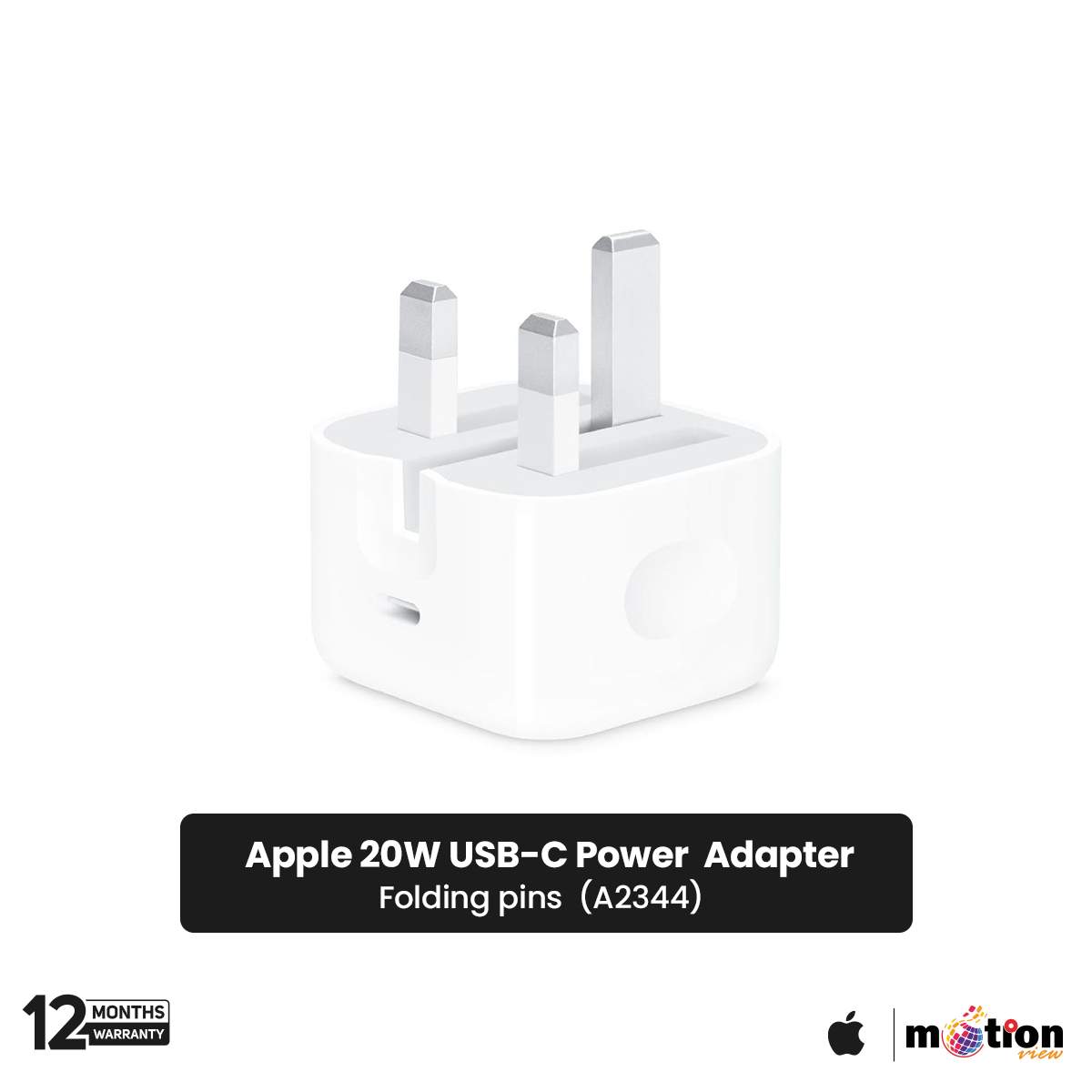 Picture of Apple 20W USB-C Power Adapter Folding pins (New Pack) - White (Model -A2344)- White