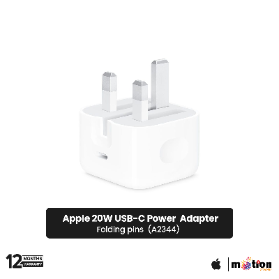 Picture of Apple 20W USB-C Power Adapter Folding pins (New Pack) - White (Model -A2344)- White