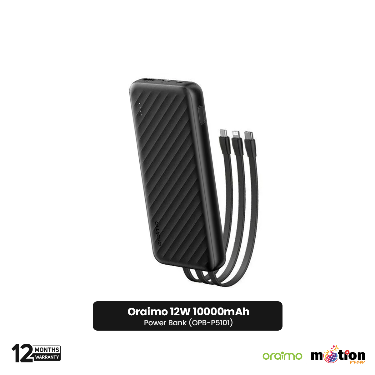 Picture of Oraimo 12W 10000mAh Power Bank (OPB-P5101) - Black