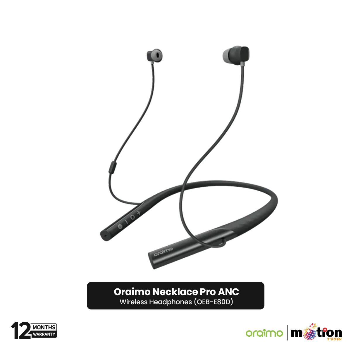 Picture of Oraimo Necklace Pro ANC Wireless Headphones (OEB-E80D) - Black