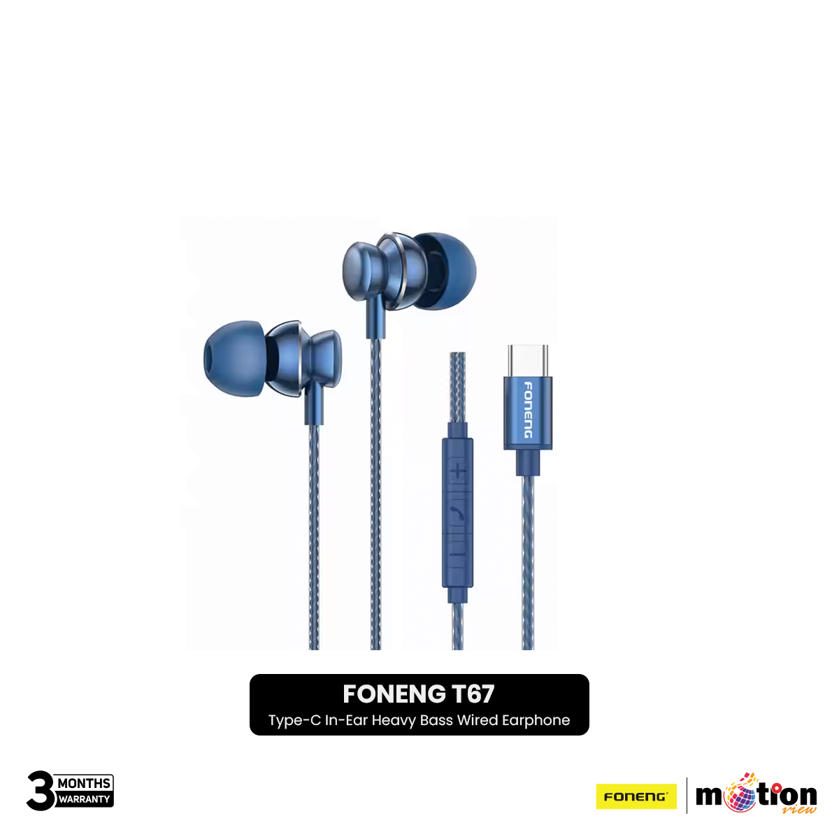 Picture of FONENG T67 Type-C In-Ear Heavy Bass Wired Earphone