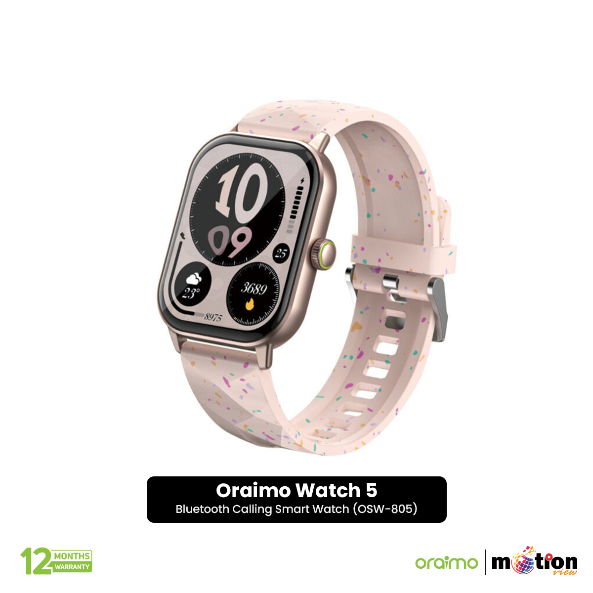 Picture of Oraimo Watch 5 2.01" HD Panda Glass 1ATM With Bluetooth Calling Smart Watch (OSW-805)