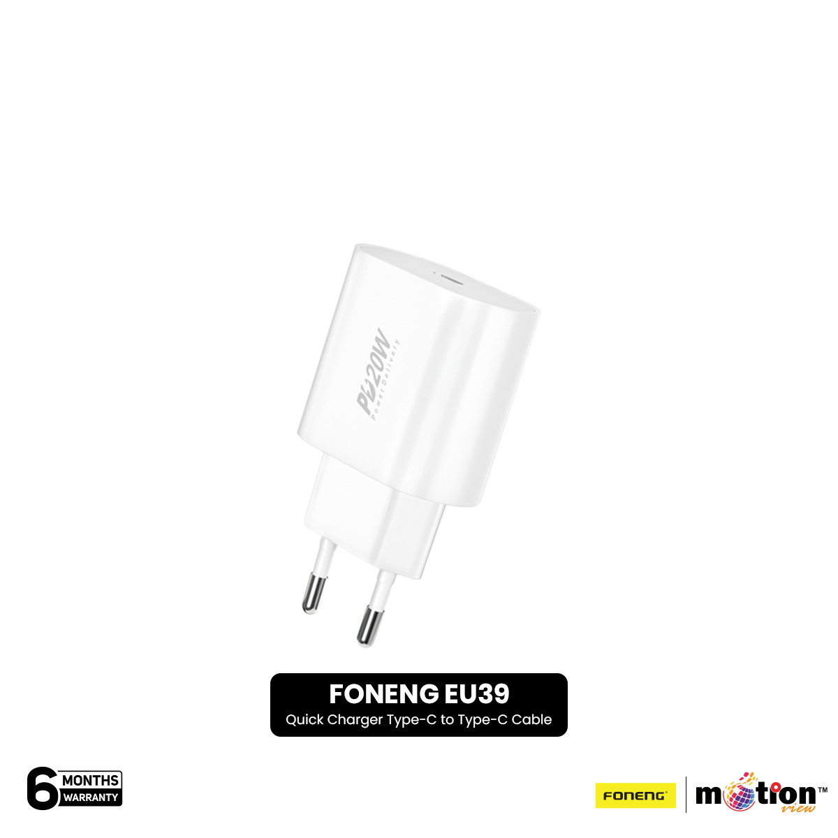Picture of FONENG EU39 PD 20W Quick Charger With Type-C to Type-C Cable- White