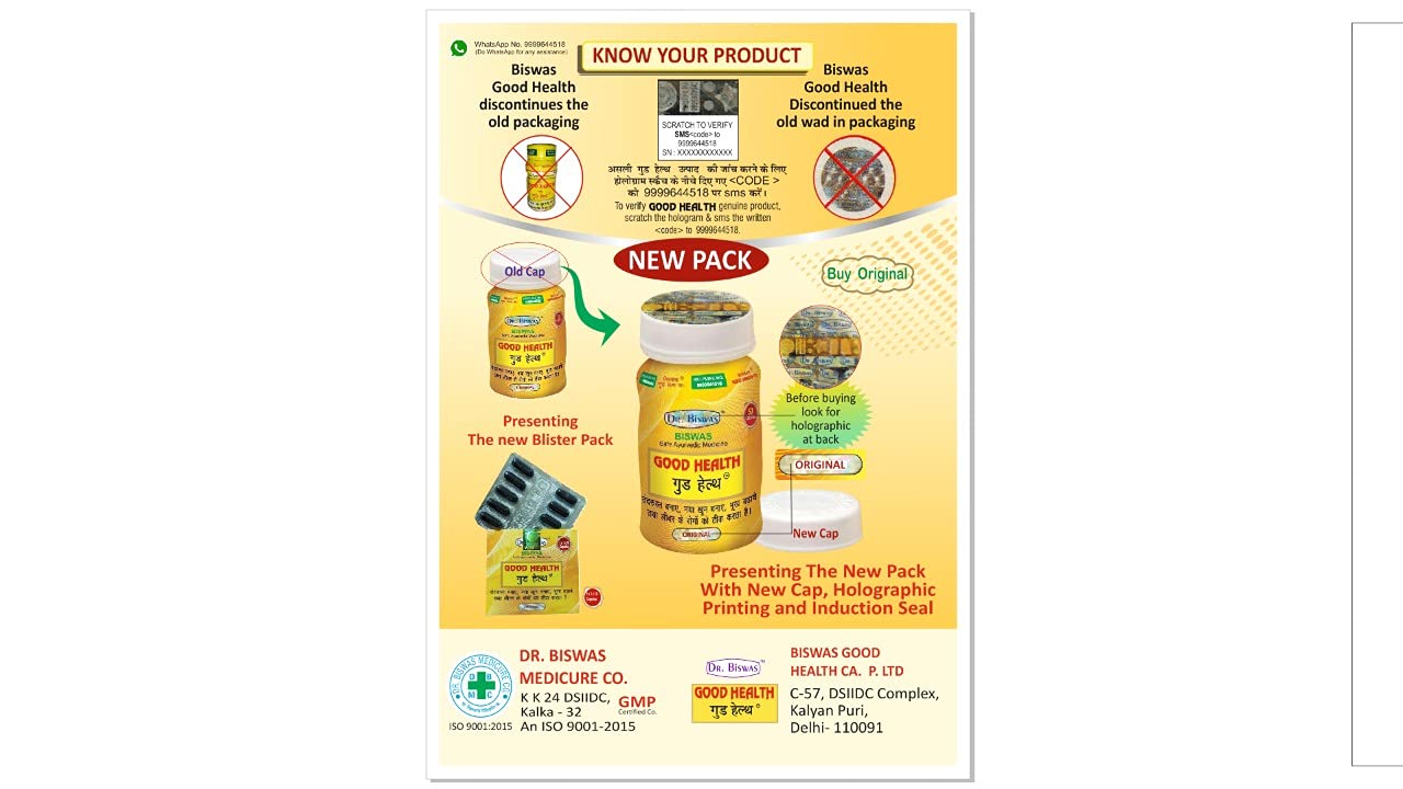 Picture of Dr. Biswas Good Health Ayurvedic, 50 Count capsules